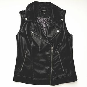 Nwot Bagatelle Faux Leather Zip Front Bikers Vest